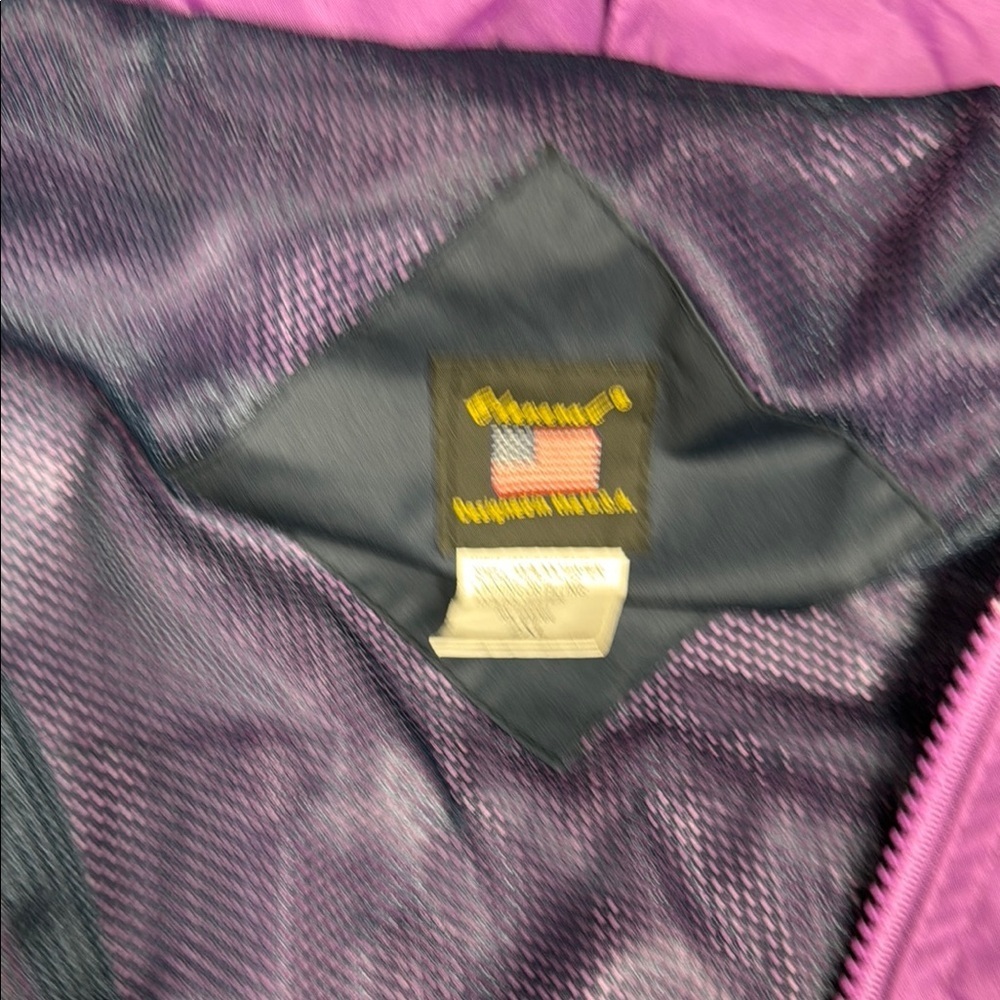 Purple Waterproof Raincoat with Hood and Graphic Detail - Picture 5 of 5